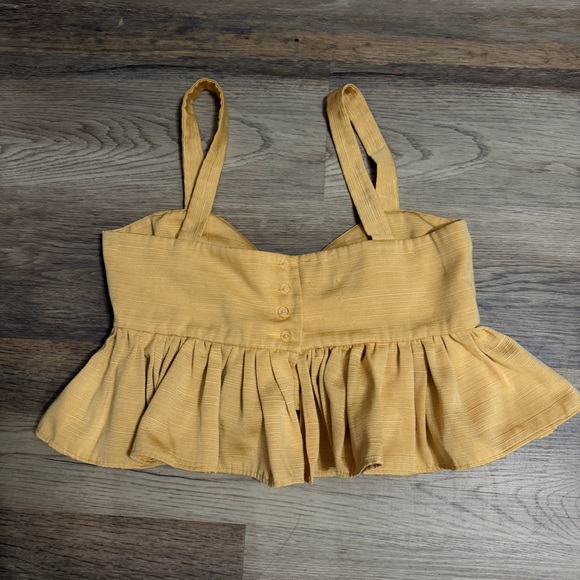 Golden Ruffle Crop Top - Picture 6 of 9
